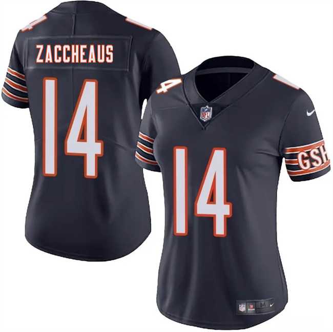 Women%27s Chicago Bears #14 Olamide Zaccheaus Navy 2025 Vapor Stitched Jersey Dzhi->buffalo bills->NFL Jersey